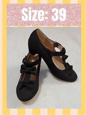 Black Bow Mary Jane Heels - Women's Classic Dress Shoes